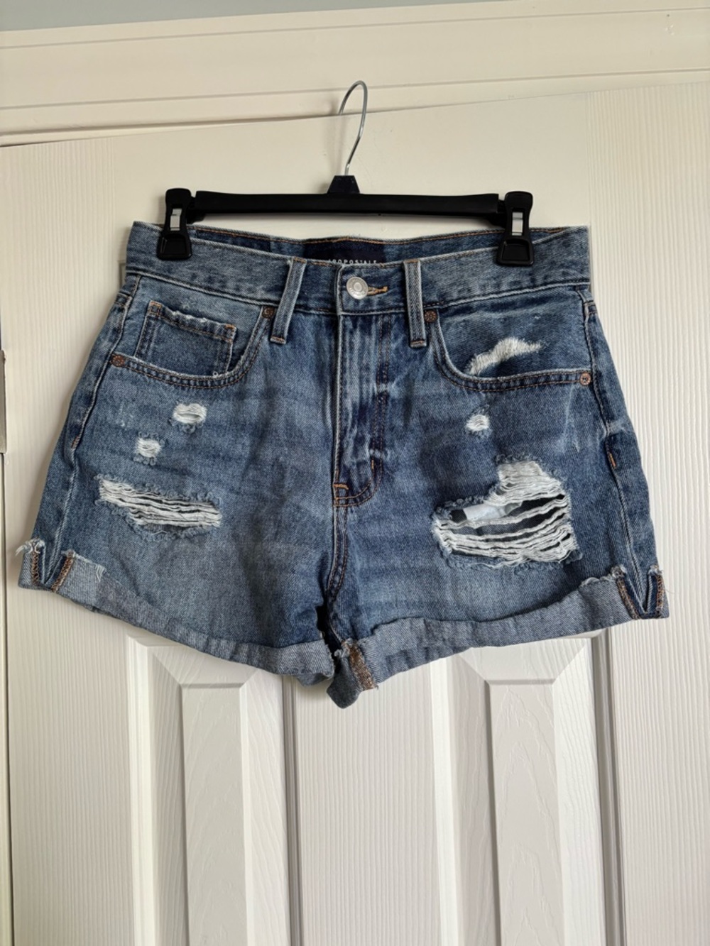 Aeropostale Distressed Blue Denim Cutoff Shorts